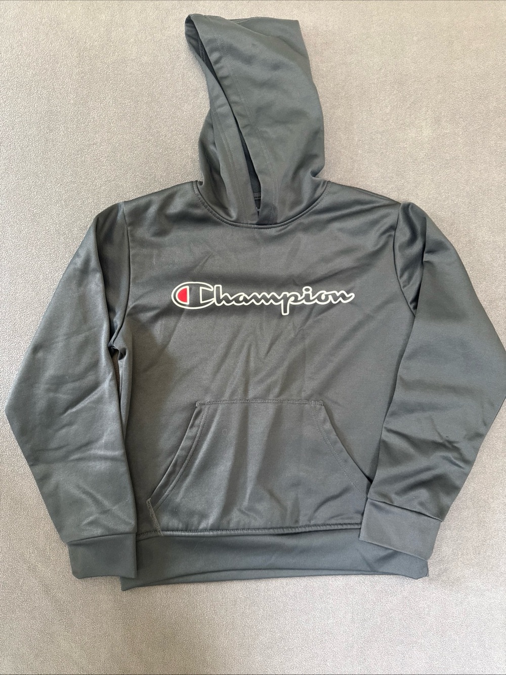 Champion Kids' Hoodie in Dark Gray with Logo Size 10/12